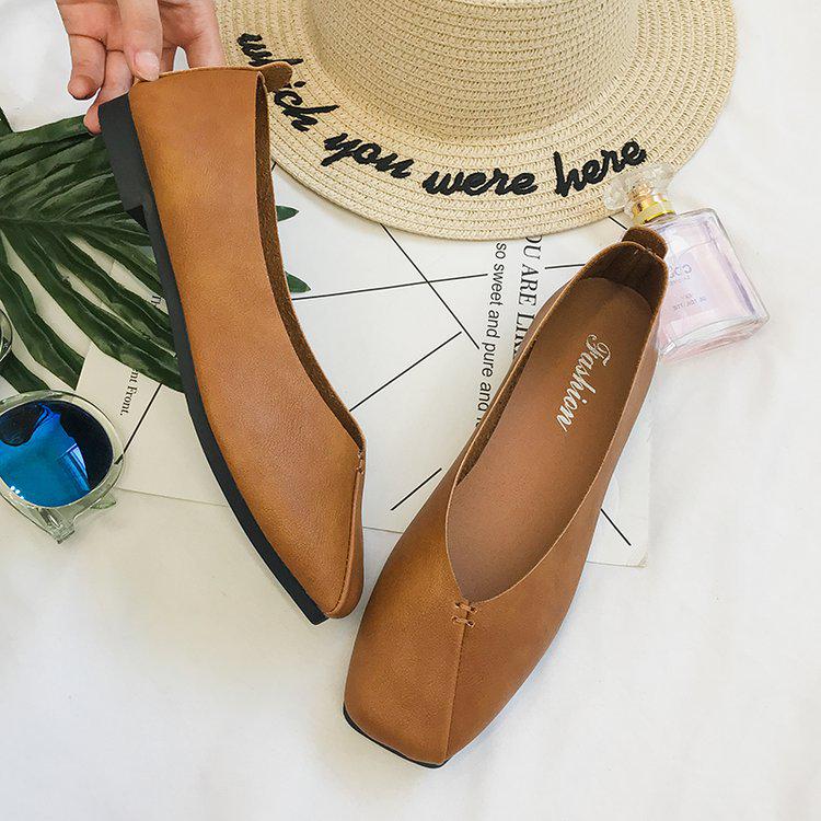 Women's Square-Toe Ballet Flats Breathable Slip-On Loafers for Girls,Trendy Casual Shoes for Spring Summer Fall