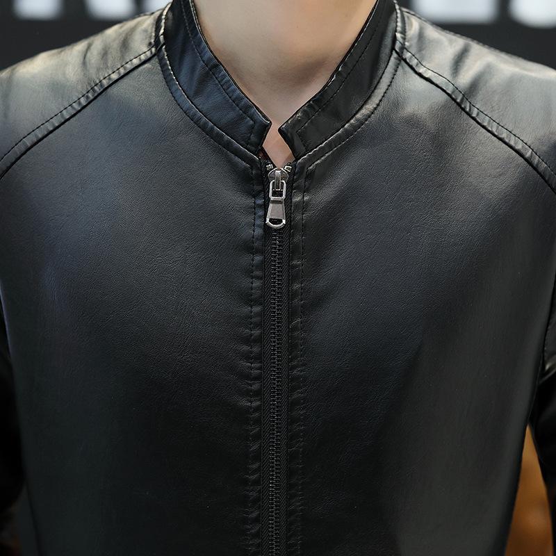 Spring and Autumn New Men's Leather Casual Fashion Trend PU Leather Motorcycle Jacket