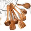 Non-Stick Pan Special: Teak & Acacia Wood Spatula, Stir-Fry Set, Salad Fork & Slotted Spoon