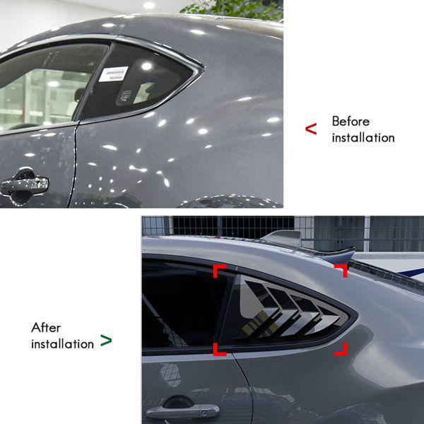 Pair of Rear Triangle Window Louvers for 2022+ Toyota GR86 & Subaru BRZ