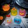 6 Stück leuchtende Mini-Harzkürbisse leuchten im Dunkeln bunte Halloween-Kürbisfiguren für Halloween-Party-Geschenk
