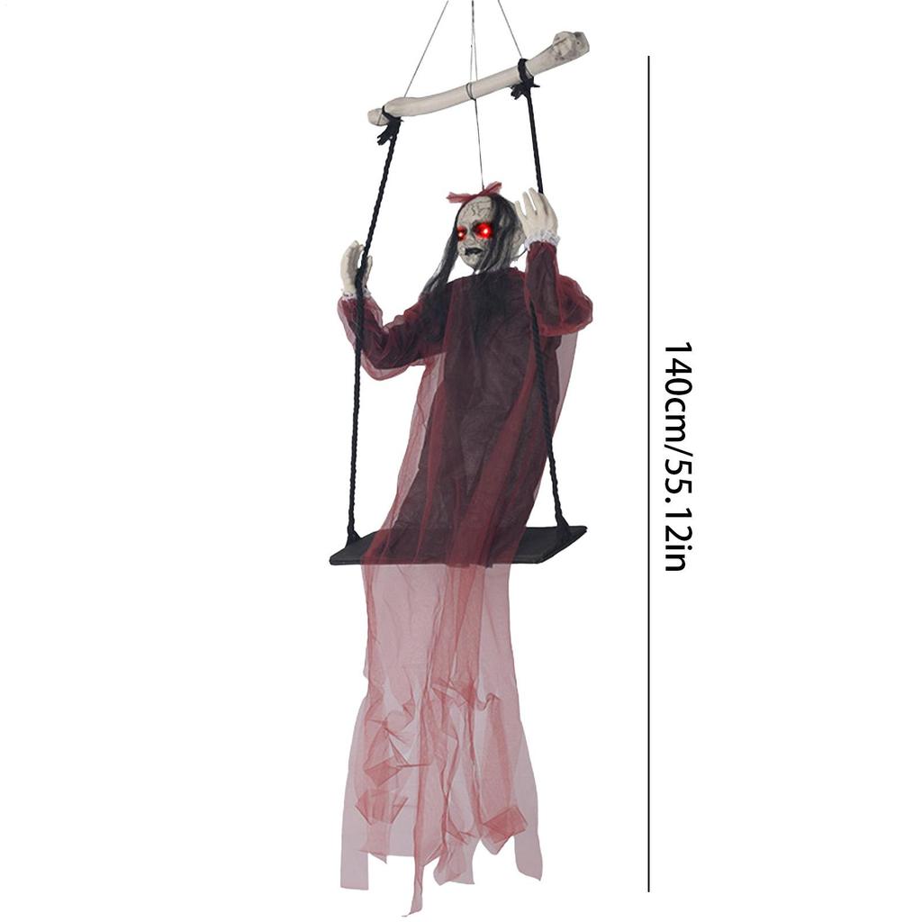 Halloween Swing Ghost Decoration Dynamic Suspension Design With Spooky Sound Effects Create A Thrillers Atmosphere Ghost Decor