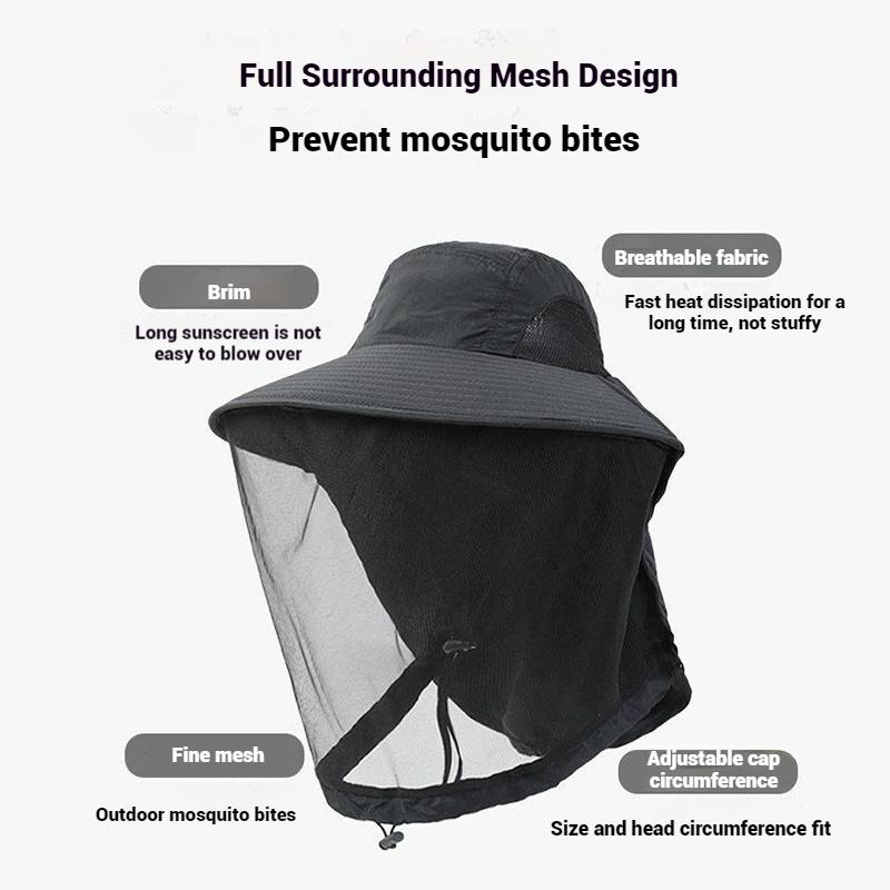 Outdoor Anti Insect-repellent Fishing Hat Breathable Uv Protection Hiking Climbing Hat Traveling Sun Hats for Men Women