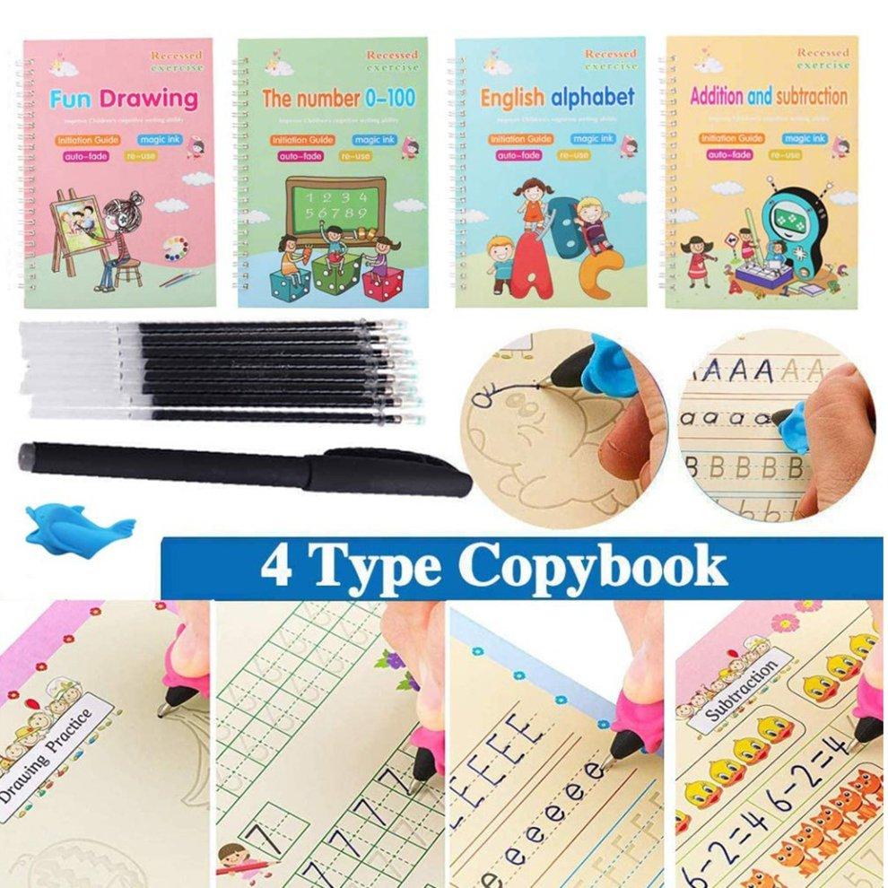 Number Book with Pen Childrens Exercise Manual The Print Handwiriting Workbook Magic Exercise Book Copybook for Kids Reusable Writing Practice Book Number Book with Pen Childrens Exercise Manual The Print Handwiriting Workbook Magic Exercise Book Copybook for Kids Reusable Writing Practice Book