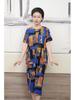 Ice Silk Summer Fashion Suit for Elderly Women - Short Sleeve Grandma's Casual Attire