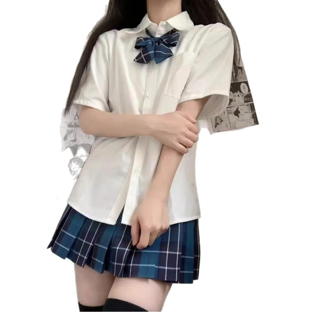 JK Academy Style Women's TR Fabric Shirt - Long/Short Sleeve Blouse for School, Summer Versatile