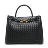 Handmade woven bag Metal butterfly buckle shoulder bag Large capacity handbag Crossbody