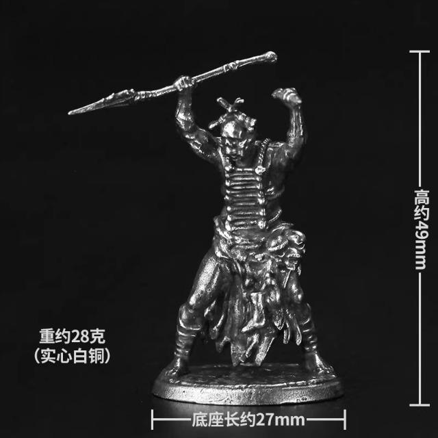 Paintable Metal Tribal Giant Figure Fantasy Warrior Soldier Model Handmade Collectible Toy Gift for Boys Tabletop Game Decor