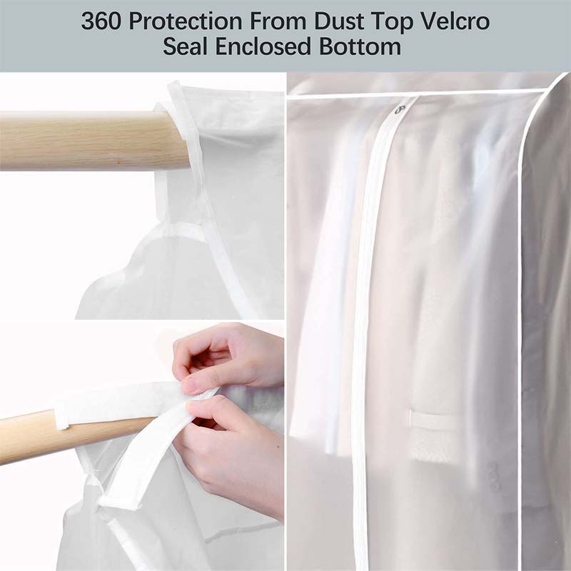 Garment Rack Cover Dustproof Waterproof Garment Bags For Hanging Clothes Clothing Storage Bag With Zipper For Hanging Shirts