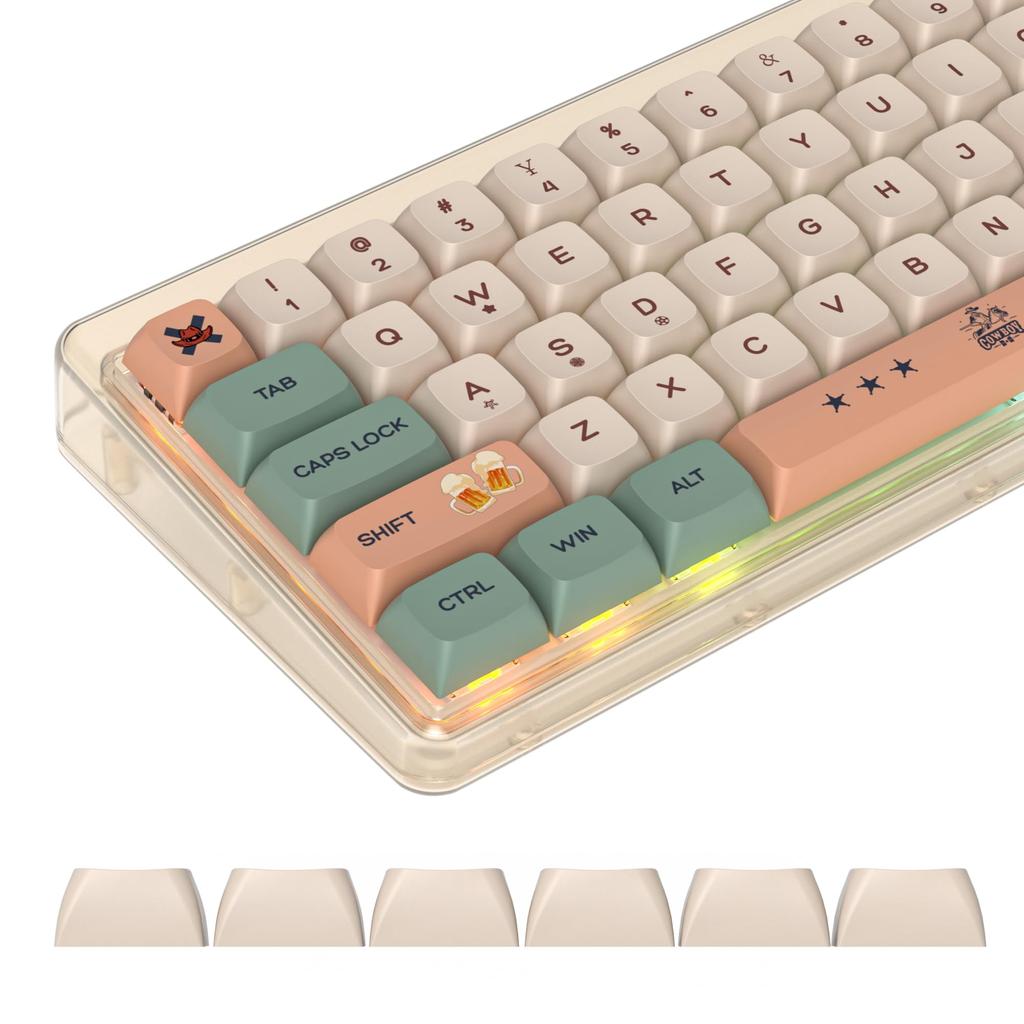 Set de Keycaps PBT cu 136 de taste, profil XDA, imprimare prin sublimare, keycaps personalizate drăguțe, layout US, compatibil cu switch-uri MX pentru tastaturi mecanice, Keycaps,