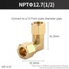 §2 Stück Messing NPT Doppel-Klemmring-Winkelstück 90 Grad Rechtwinkliges Rohrfitting für Wasser Öl Luftleitung Sanitär Hydraulische Systeme