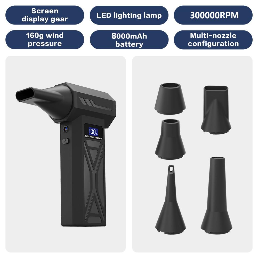 

Ручний турбо-вентилятор портативний 300000 об/хв Потужний стиснене повітря пилозбірник для автомобіля Безщітковий повітродувка Турбо-вентилятор портативний
