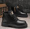 Martin boots men's winter black British style high-top knight boots men's outdoor middle-help combat training tooling leather boots