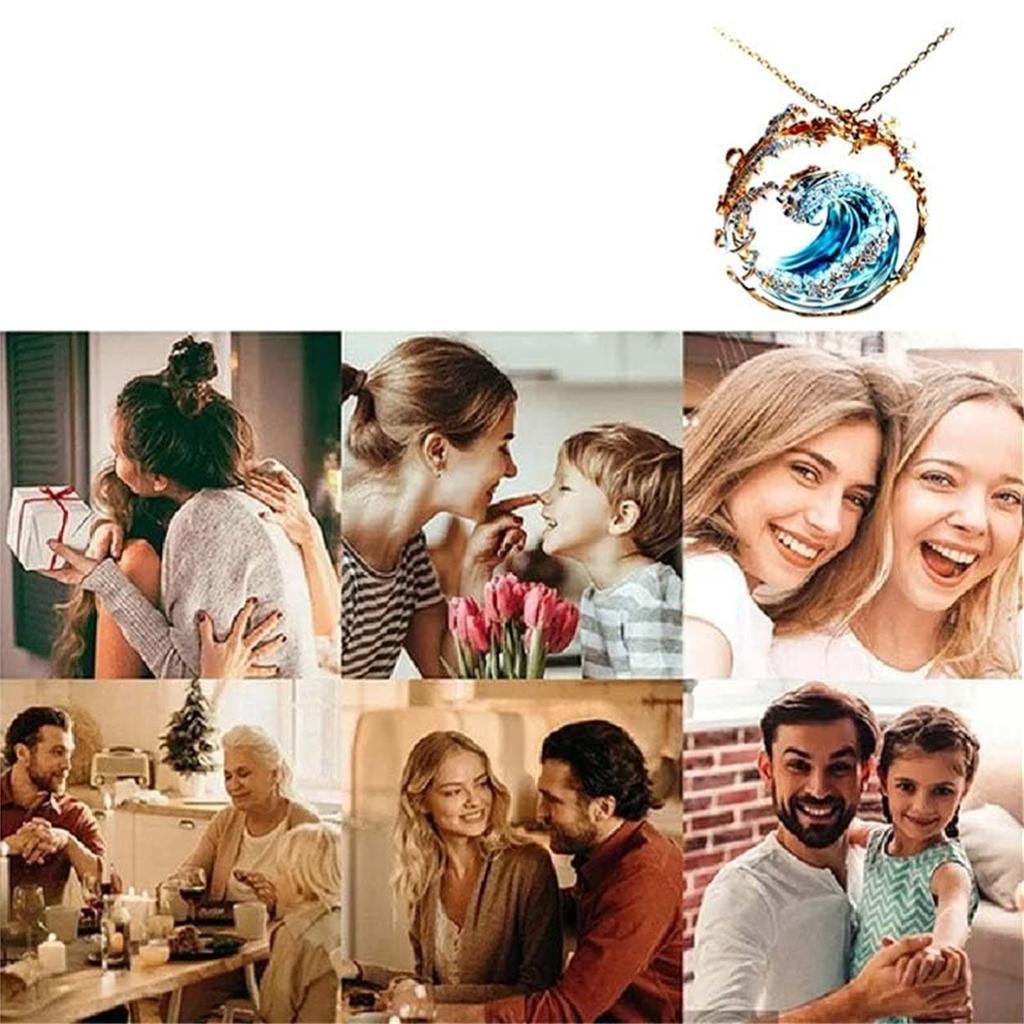 Collana Donna Con Ciondolo Onda Marina | Argento Sterling 925, Fatto In Spagna O Italia