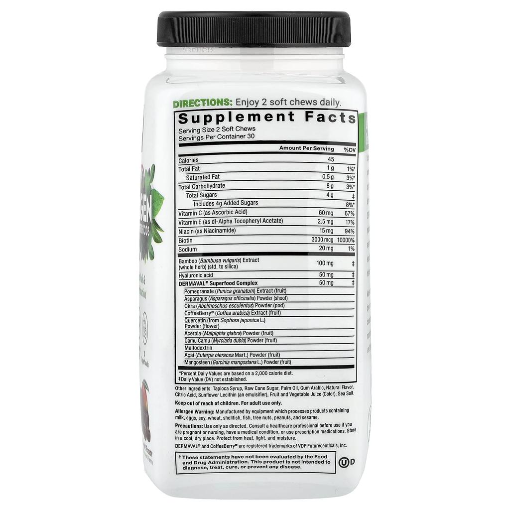 Collagen Boosting Superfoods, Tropical Fruits, Soft Chews 60 Pieces