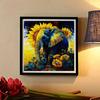 New Arrival 5D DIY Full Circle Diamond Painting "Sunflowers and Elephants" Embroidery Cross Stitch Home Decor Gift