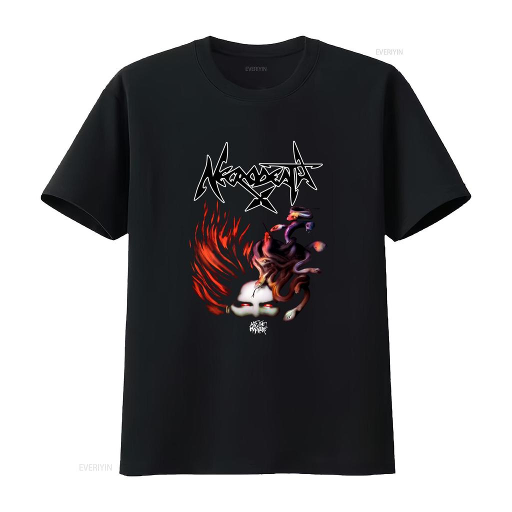 New Dtg dtf T shirt NECRODEATH Into the Macabre Gothic Horror Band vintage Washed homme Stylish graphic Casual Soft