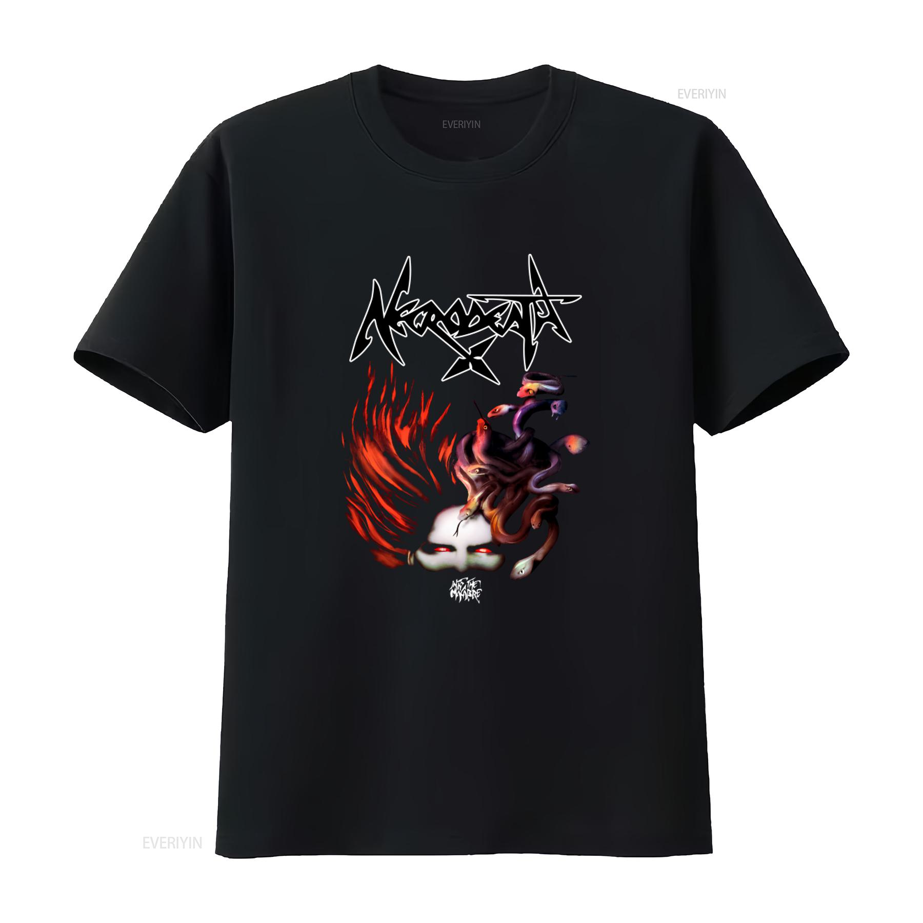 

New Dtg dtf T shirt NECRODEATH Into the Macabre Gothic Horror Band vintage Washed homme Stylish graphic Casual Soft 4XL