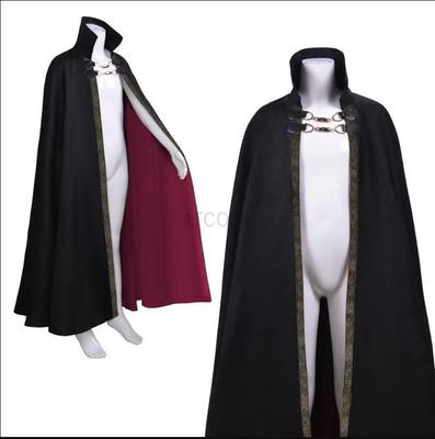 Halloweenský kostým upíra pro dospělé Dracula Čert Čarodějnice Cosplay Plášť Středověký Gotický Steampunk Plášť smrti Kovový řetěz