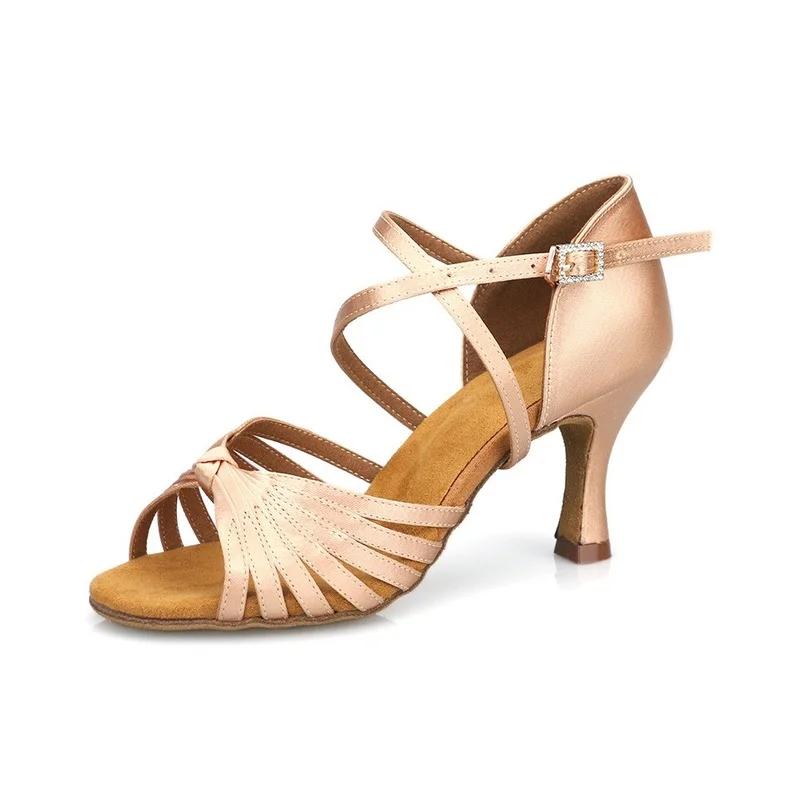 New Women's Latin Dance Shoes Ballroom High Heel Ballet Shoes Soft Sole Tango Salsa Party Shoes for Ladies Girl Sandals