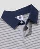 AGOD Contrast Denim Collar Stripe Half T-Shirt [Gray]