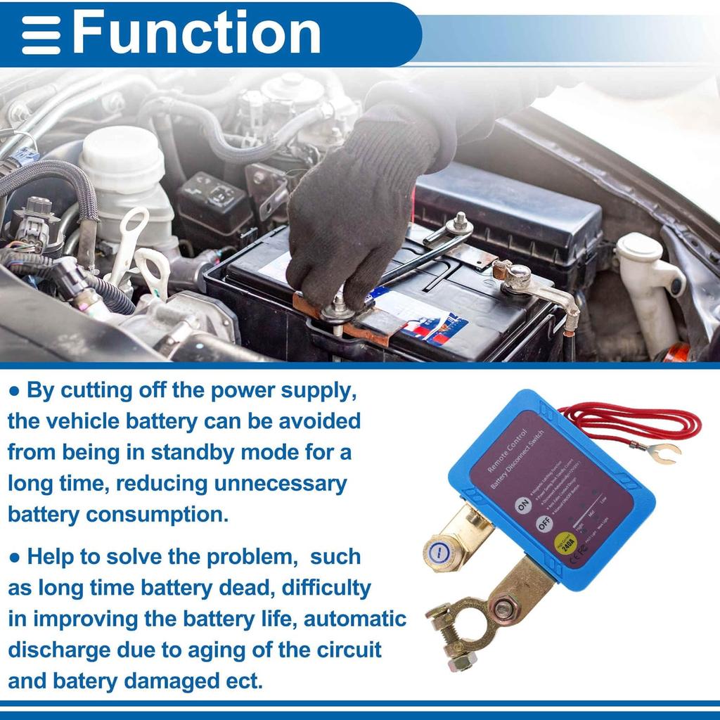 Battery Disconnect Switch 6-14V Battery Power Cut Isolator Kill Switch ON/Off Batteries Cut Off Switches for Cars Vehicles RVs and Boats 1 Pc