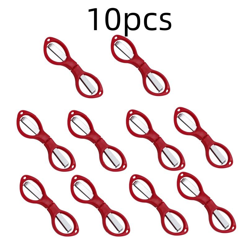 Simple Portable Folding Scissors Solid Color Glasses Shape Paper Cutters Students Handmade DIY Tools School Office Supplies