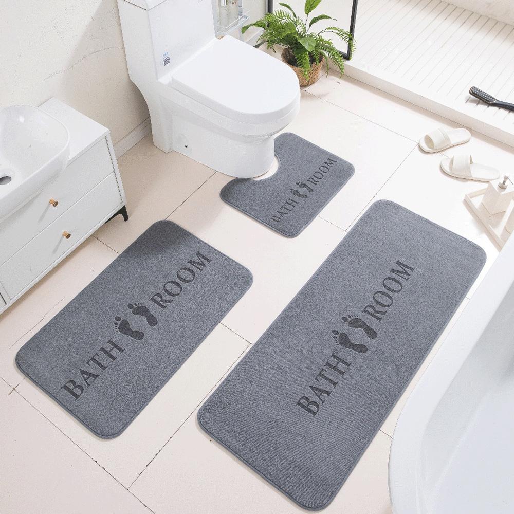 3D Carved Three-Dimensional Bathroom Floor Mat Toilet Three-Piece Non-Slip Absorbent Carpet