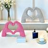Dot Bead Gesture Decoration Creative Heart Love Sculpture Abstract Design Custom Pattern Heart Finger Statue Home Decoration