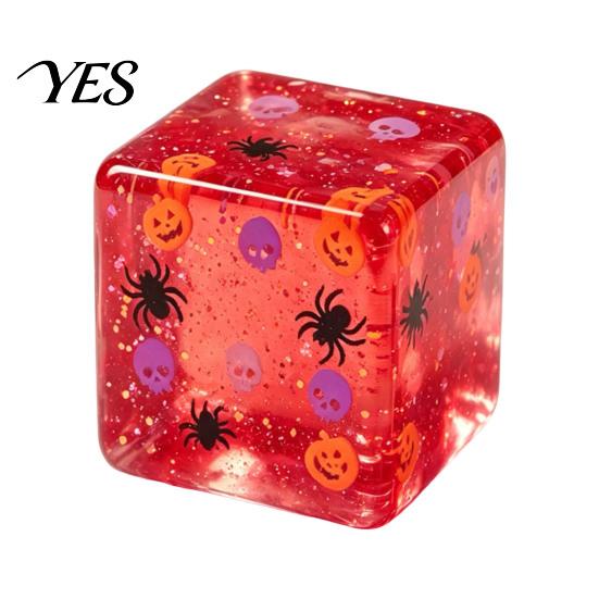 Halloween Cube Toy Stress Sensory Toy, Squeeze with Pumpkin Skull Tactile Spider Pattern, Clear Anxiety Relief Party Favors Portable Toys