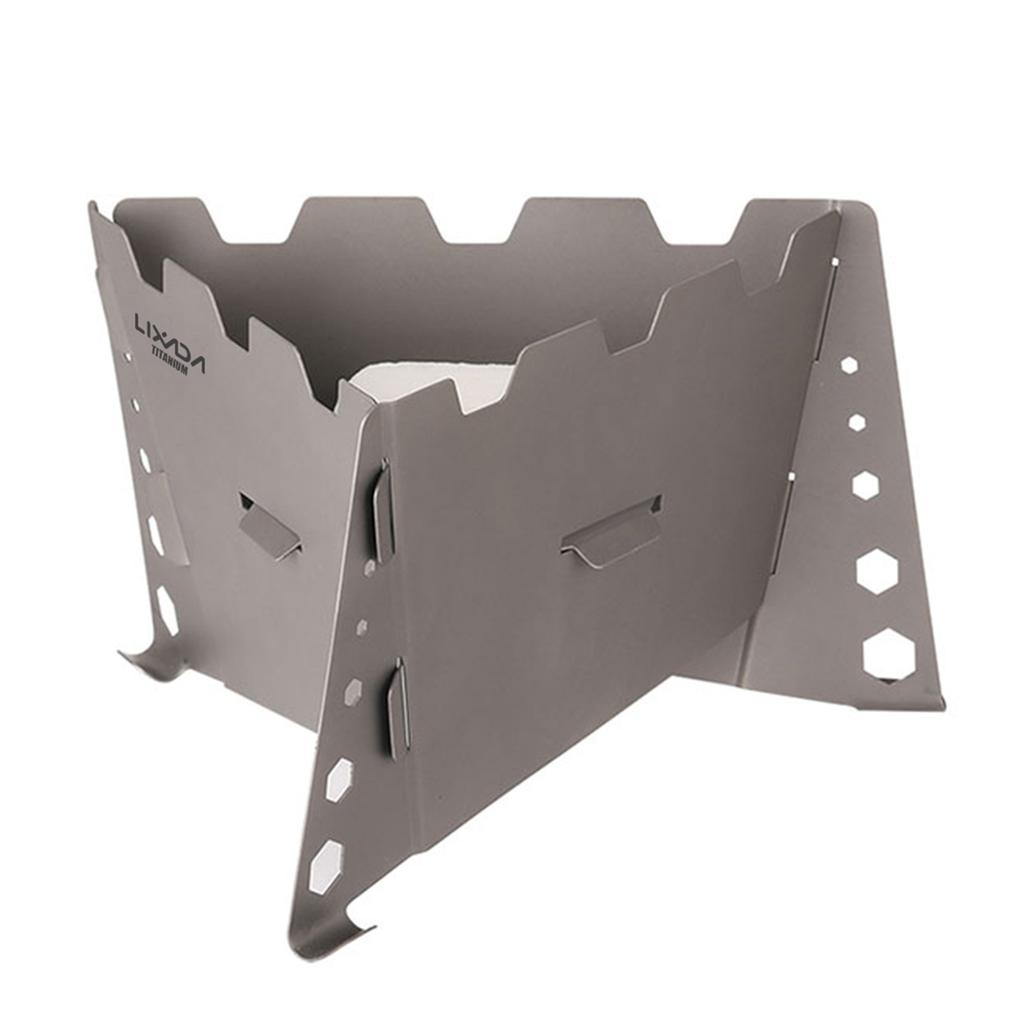 Lixada Folding Titanium Solidified Alcohol Stove for Outdoor Camping Hiking Backpacking