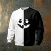 Men's Casual Sweatshirt Long Sleeve Neck Halloween Print Pullover for Holiday Party and Everyday Wear