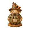 Maple Leaf Desktop Ornament Fall Scarecrow Figurine, Wooden Pumpkin Statue, Rustic Autumn Durable Craft Figurines Harvest Tabletop Decoration
