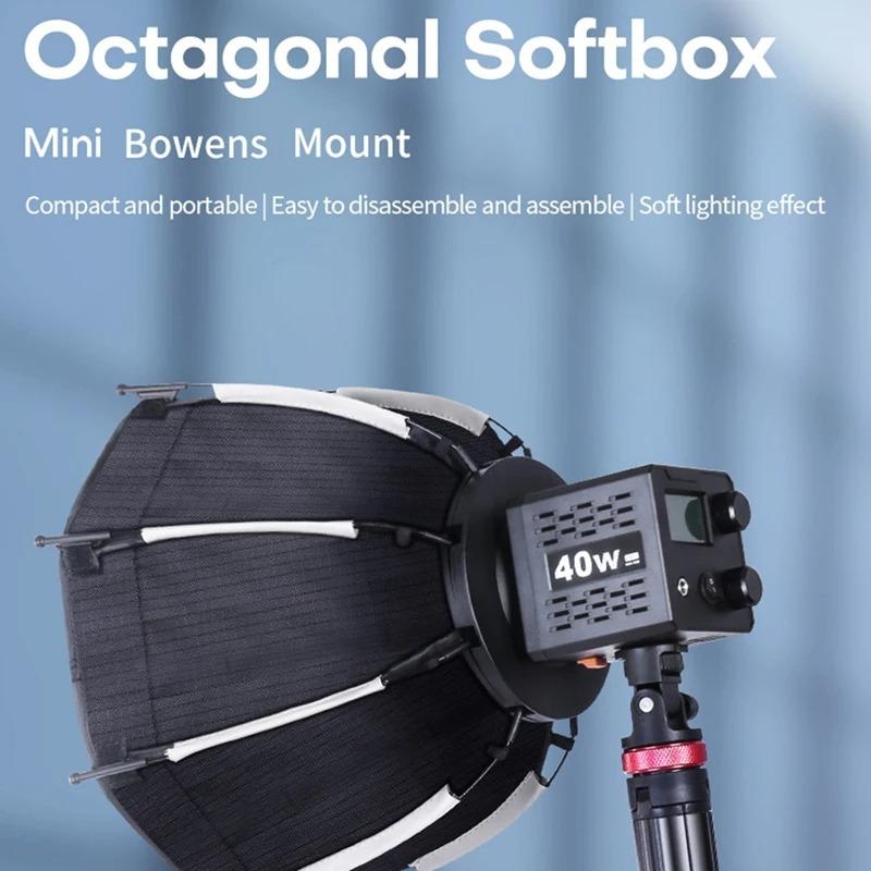 Full-30cm Octagonal Softbox Mini Bowens Mount Quick Release Honeycomb Grid Softbox For Zu60 Or M60 Cob Fill Light Studio