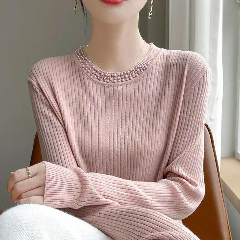 

Женский свитер Осень Зима Утепленный Пуловер Теплый Вязаный Эластичный С Длинным Рукавом Оверсайз Джемпер Топы XXL розовый