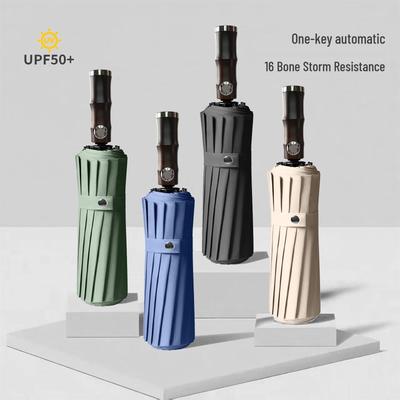 Extra Large Automatic Windproof Double Rib Sun Umbrella for Men - Dual-Use and Two-Person Capacity