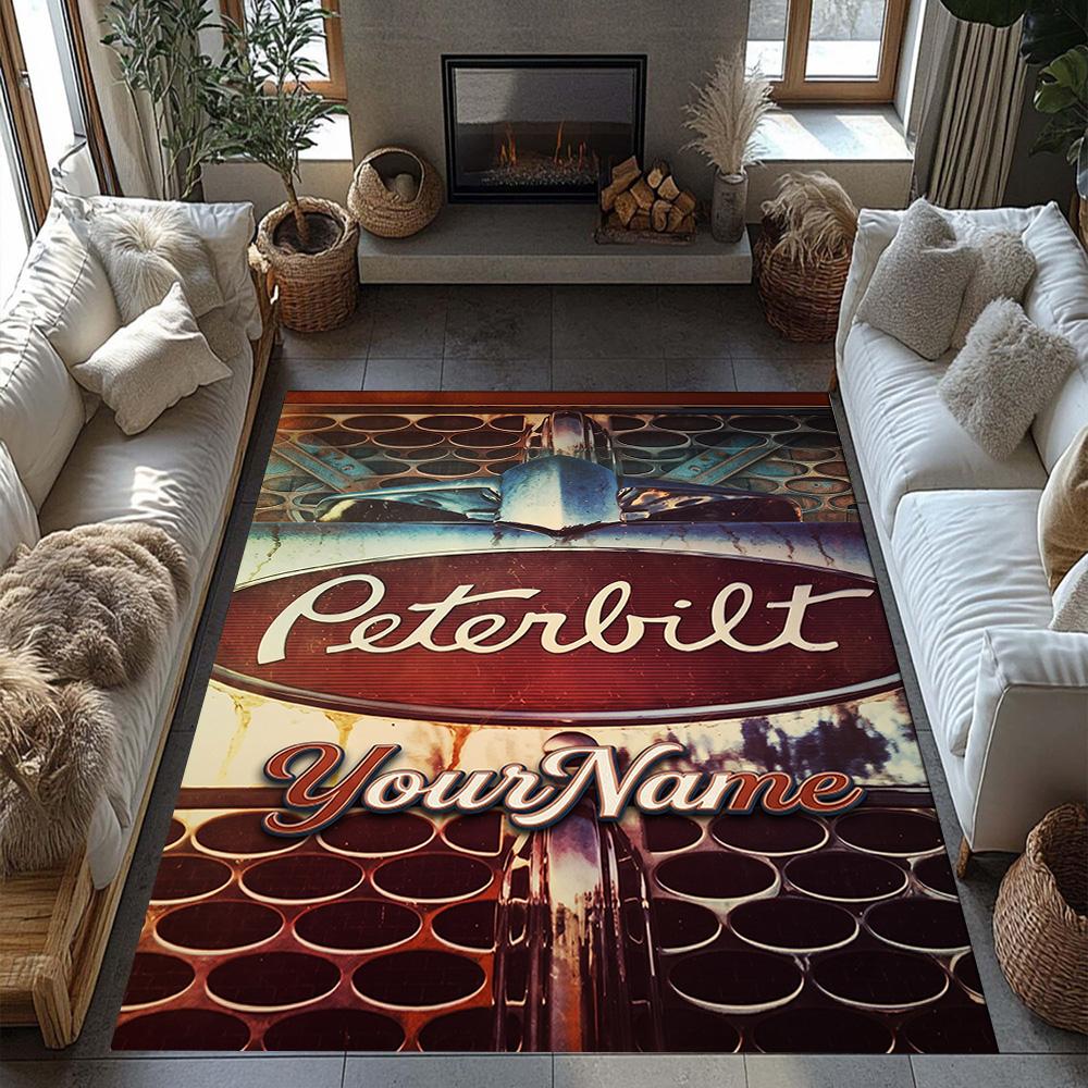 Peterbilt Heavy Trucks Customize Your Name Floor Rug Office Rug Perfect for Balcony Decorate room Hallway Study room Antislip Carpet Office home decor