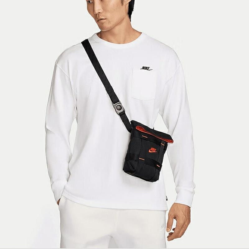 Nike Casual Versatile Fabric Shoulder Crossbody Bag Unisex Bags Black HF8106010
