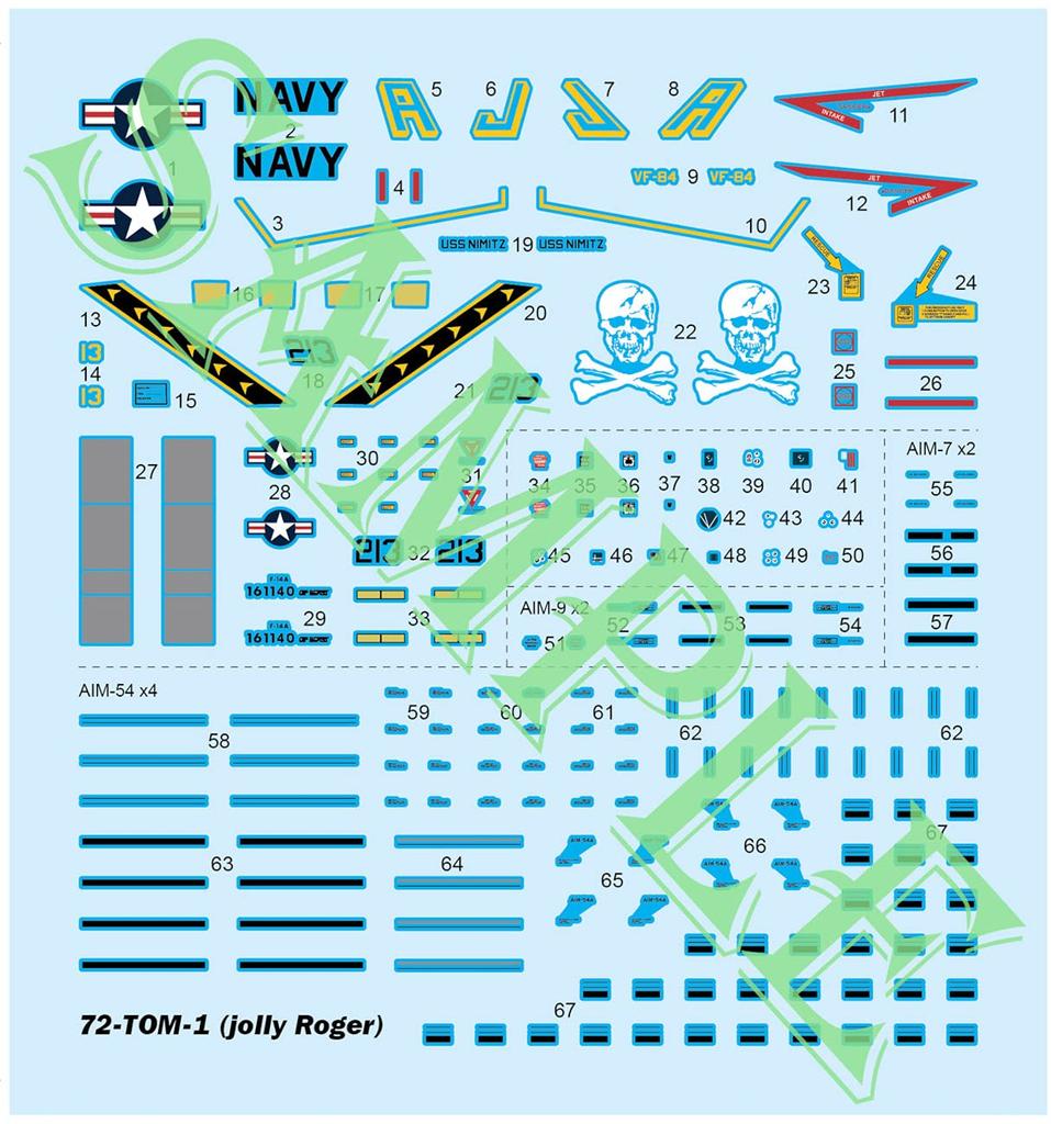 Doyusha 1/72 scale US Navy F-14A Tomcat VF-84 Jolly Rogers plastic model kit (72-TOM-1)