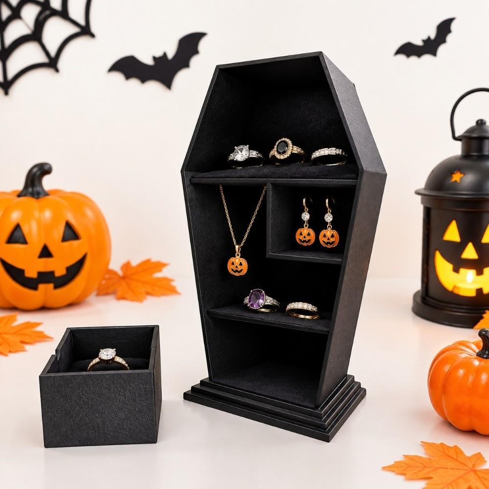 Gothic Travel Portable Storage Case Multi-compartment Ring Necklace Earring Storage Box Halloween