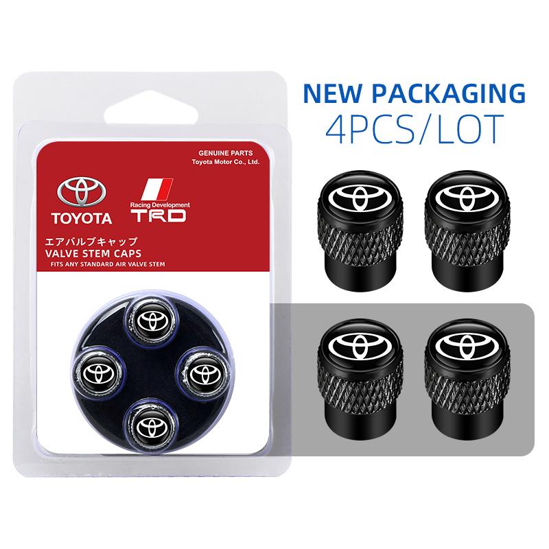 AACS1 4pcs/Box Car Tire Valve Caps Wheel Tyre Rim Stem Covers For Toyota TRD Camry Yaris Hilux Prius Avensis Auris Corolla