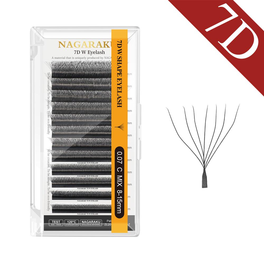NAGARAKU Floração Automática Formato W Bloom 3D 4D 5D 6D 7D 8D Cílios Pré-feitos em Leque Velocidade Extensões de Cílios Naturais Macios Leves Cheios Densos