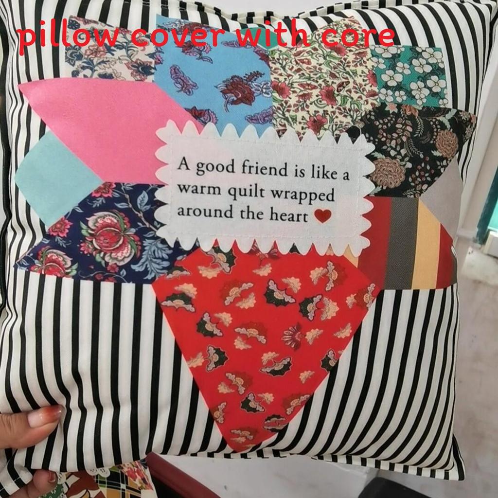 Vintage Quilt Friendship Pillow With Polyester Cover And Cotton Filling For Home Decor