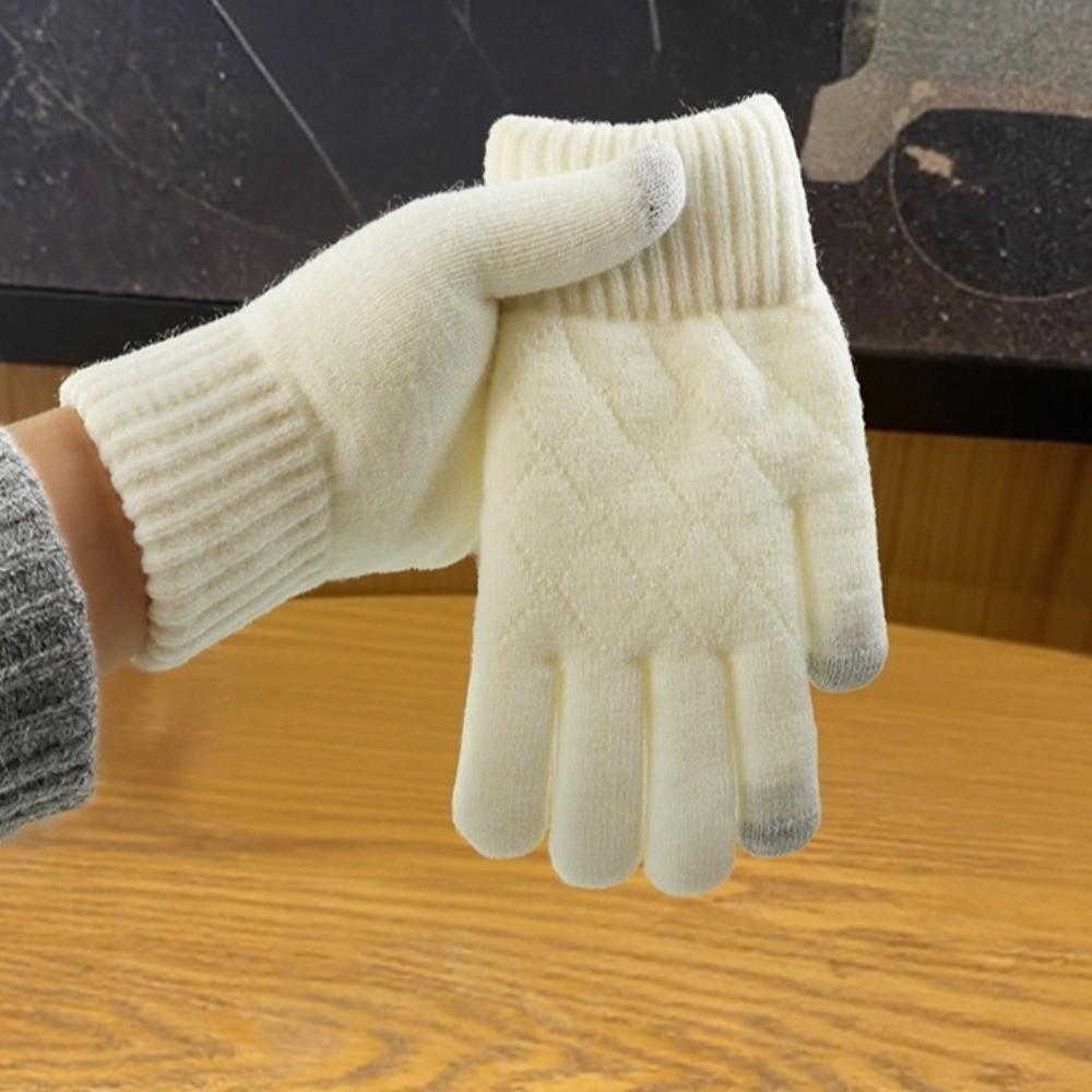 Cold Proof Knitted Gloves Thickened Plush Mittens Fashion Warm Gloves  Women Men