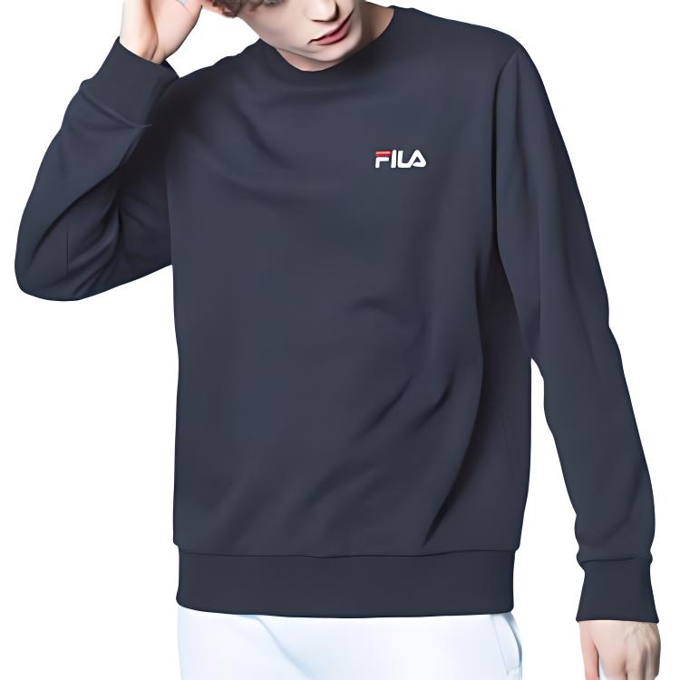 FILA T Shirts Men's Dark Blue Crew Neck Moderate Straight Fit FS2POC1101X-INA