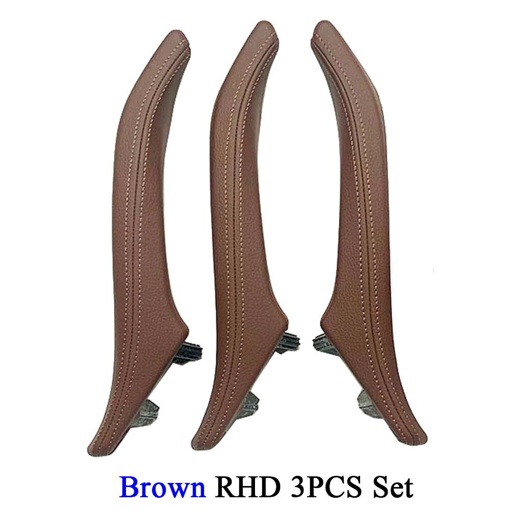 LHD RHD Car Inner Left Right Door Pull Handle Leather Assembly Set Trim Replacement for BMW 5 Series F10 F11 F18 520 523 525