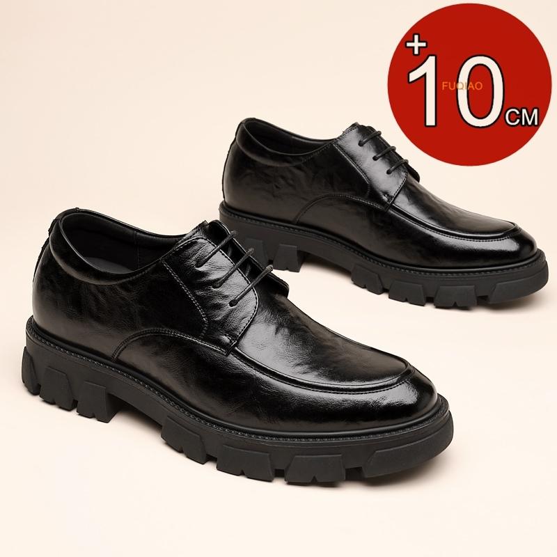 Scarpe Elevatrici da Uomo in Vera Pelle con Suola Spessa 8CM/10CM Traspiranti Aumenta Altezza Formali Matrimonio Sposo Casual Business