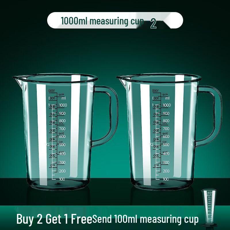 1000ml Food Grade Glass Measuring Beaker Set (2-Pack)