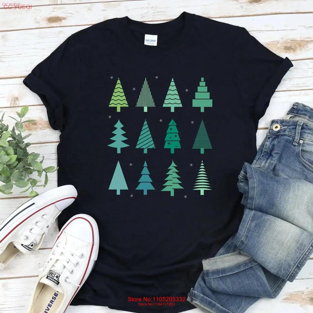 Christmas Trees T Shirt For Unisex Cute Holiday Vintage Top For Everyday Wear Casual Unisex Homme Soft Slightly