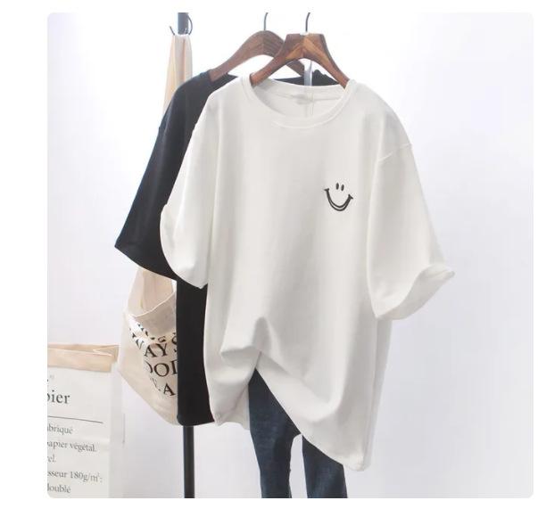 

Футболка большого размера для полных девушек, женская, утягивающая, с высоким чувством, прикрывающая живот, большой размер, с круглым вырезом и короткими рукавами 5XL